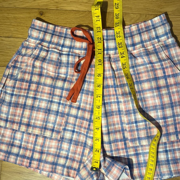 Anthropologie Kachel high waist blue white and pink plaid shorts size S NWT - Picture 8 of 15